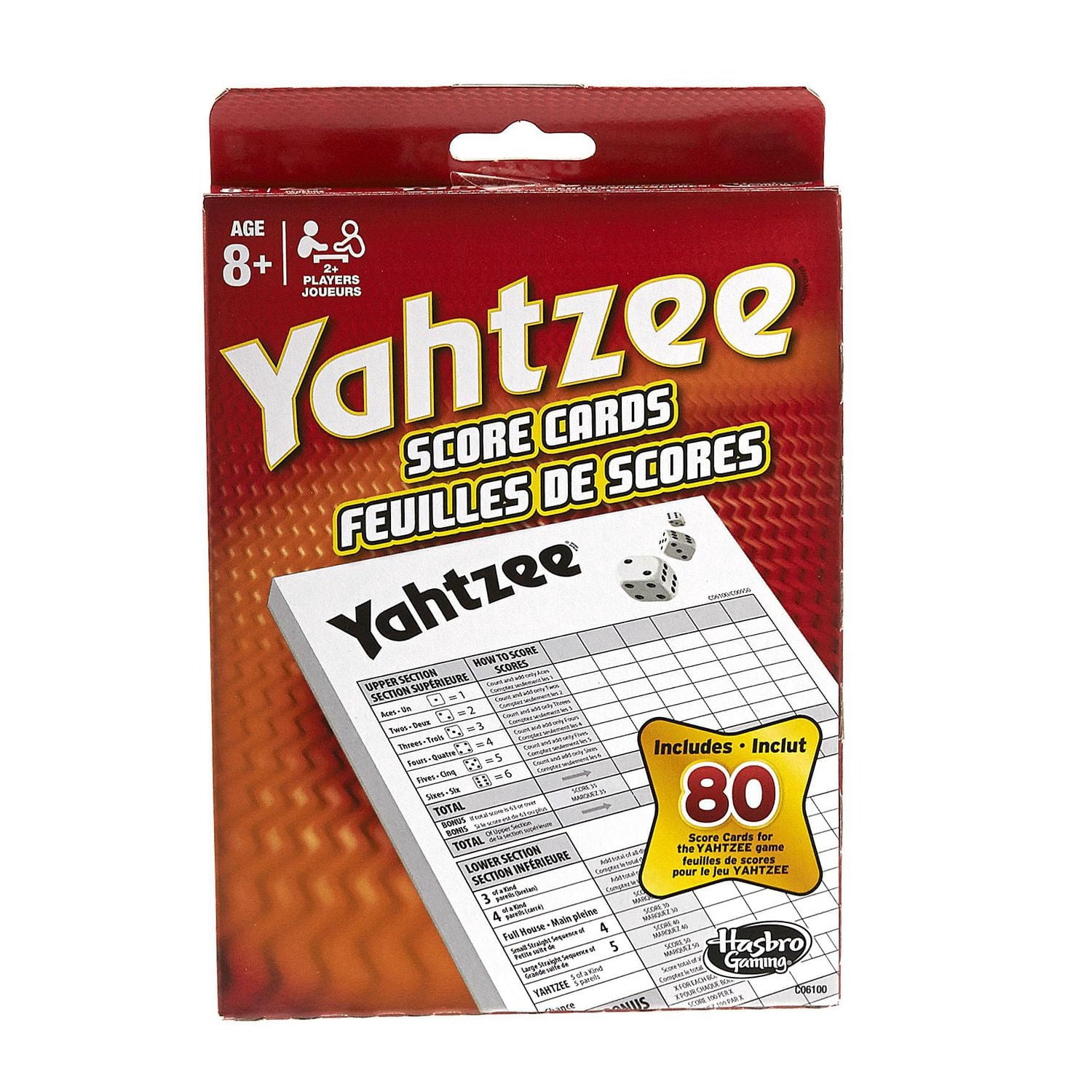 Feuilles de scores pour le jeu Yahtzee