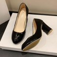 thumbnail image 4 of Escarpins à Talon Bloc pour Femmes, Talons d'Été Décontractés et Confortables, Chaussures à Enfiler à Bout Rond pour Femmes, 4 of 6