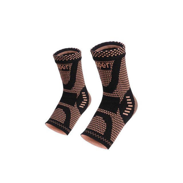 Ankles Brace Sweat-absorbing Nonslip Sports Sock Elastic Breathable Compression Protective Unisex Gym Injury Recovery Support Black Orange L