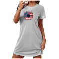 thumbnail image 1 of Birdeem Chemises de Nuit pour Femmes Chemise de Nuit Courte Surdimensionnée pour Femmes Robe Imprimée à Col Rond et Manches Courtes, 1 of 12