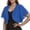 #02Blue Cardigan for Women, variant on yoeyez Cropped Cardigan for Women Summer Ladies Solid Color Chiffon Bolero Shrug Short Sleeve Cardigans for Evening Dress Beach Cover Up Black,2XL