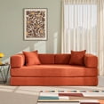 thumbnail image 2 of YINIX 78.6"  Sofa Couch with Two Pillows,  Comfy Modular Convertable Sofa Bed for Living Room,  Orange, 2 of 9