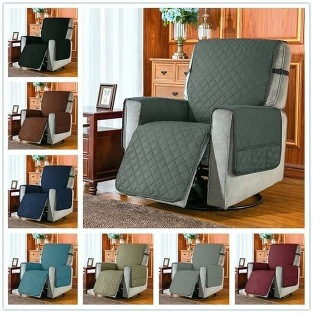 Meitianfacai Housse de Fauteuil Inclinable, Housse de Sofa Réversible, Housse de Canapé Résistante à l'Eau, Protecteur de Meuble avec Sangles Élastiques pour Animaux de Compagnie Chien, Noir