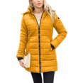 thumbnail image 1 of Innerwin Hooded Coats Solid Color Women Down Winter Long Sleeve Lightweight Puffer Jacket Sunflower XS, 1 of 7