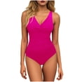 thumbnail image 1 of JMYHOAM One Piece Swimsuit Women Swimwear Women Solid Color Backless Strap Bikini Swimsuit Bikini Color Blocking Off-Shoulder Set, 1 of 8