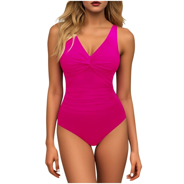 JMYHOAM One Piece Swimsuit Women Swimwear Women Solid Color Backless Strap Bikini Swimsuit Bikini Color Blocking Off-Shoulder Set