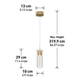thumbnail image 5 of Artika Essence Modern LED 1-Light Pendant Light Fixture, Gold, 5 of 5
