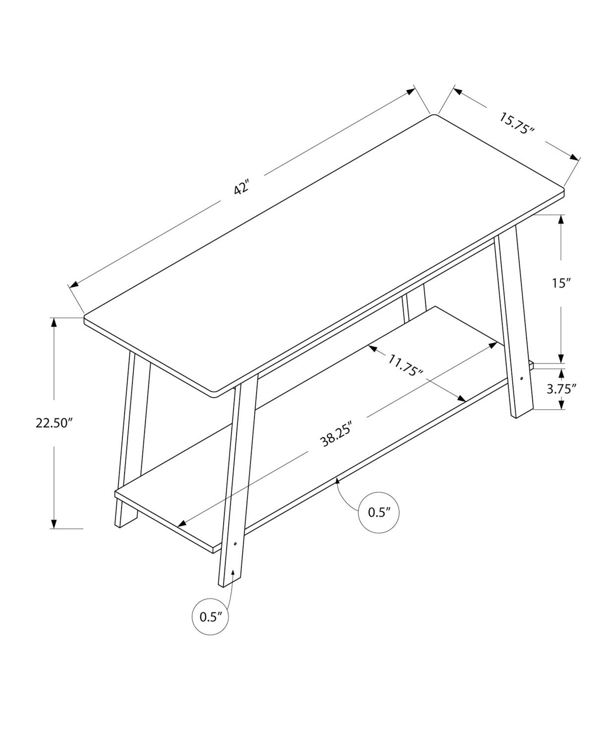 Monarch Specialties Tv Stand, 42 Inch, Console, Media Entertainment Center, Storage Shelves, Living Room, Bedroom, Laminate, Grey, Contemporary, Modern