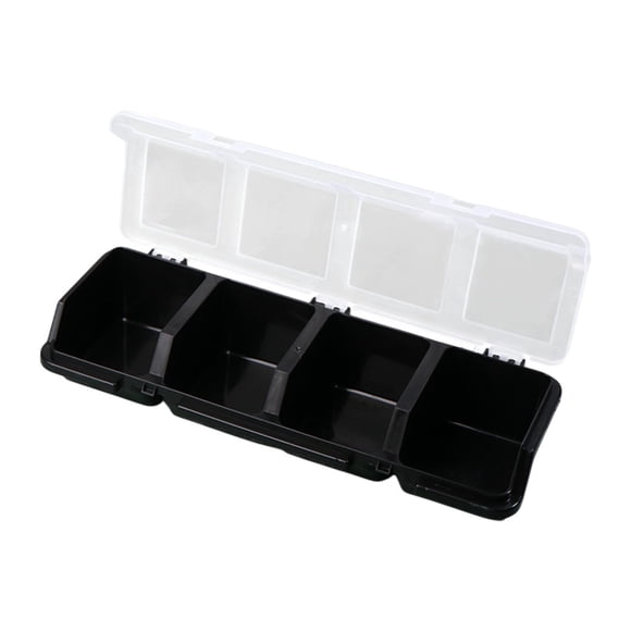 veasfak Screw Organizer Storage Bin Bolts Organizing Household Home Potable with Lid Black