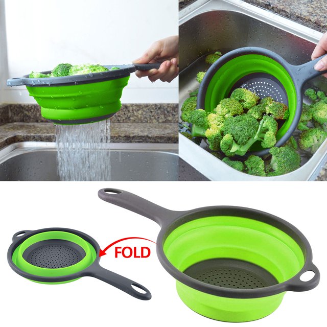 Clearance! Foldable Filter Basket With Handle, Fruit And Vegetable Basket, Vegetable Washing Basket, Kitchen Vegetable Washing Tool Lighting Deals Today Deal #05