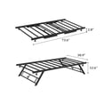 thumbnail image 2 of Twin Pop Up Trundle Bed Frame, Trundle Day Bed with Lockable Casters, Foldable Metal Platform, Metal Slats Support, 2 of 8