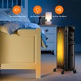 thumbnail image 3 of Costway Radiateur Portable 1500W à Huile avec Thermostat Réglable Noir, 3 of 9