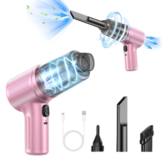 RRJ Wireless Car Vacuum Cleaner Handheld Portable Vacuum And Blower Cordless Mini Car Vacuum Cleaner, 280g Lightweight Car Interior Cleaner for Pet Hair Dust Crumbs, Multi-Function Auto Vacuum