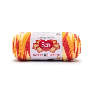 Laine acrylique Red Heart® AIO Sweet Hearts™ n° 4 Worsted (Moyenne), Flame, 250 g (8,8 oz), 400 m (440 yards)