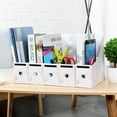 thumbnail image 1 of 3 Pcs Porte-Revues en Carton Robustes Porte-Dossiers Boîte de Rangement pour Magazines Porte-Dossiers de Bureau, 1 of 6