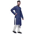 thumbnail image 4 of Atasi Cotton Satin Angrakha Style Long SleeveKurtaFor Men Solid DesignerKurta, 4 of 5