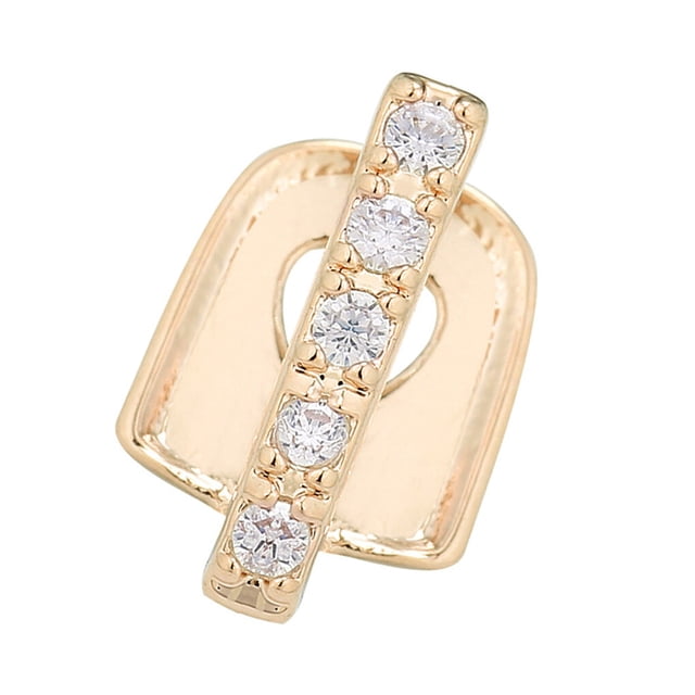 Hip Pop Tooth Crystal Grill Mouth Teeth Gold Silver Plated Grills Single Caps with Teether Pliers Decoration Rapper Jewelry Gift Gold