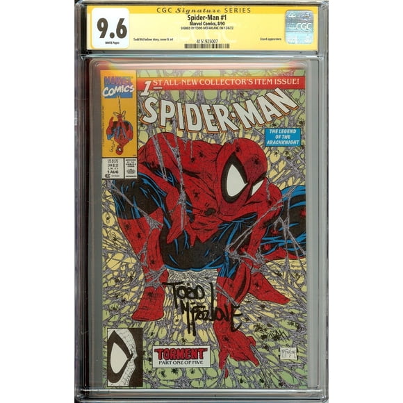 Spider-Man #1 CGC 9.6 Signé Todd McFarlane Variante Verte