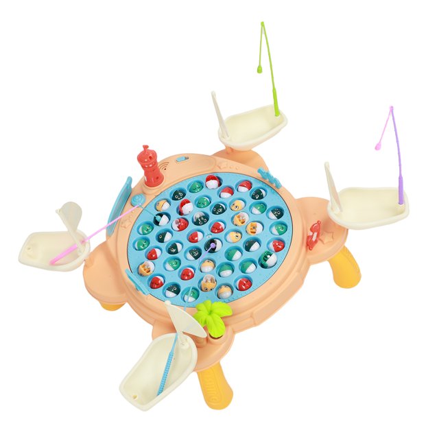 Table Fishing Game Large Size Early Education Parent Child Interactive Light Music Fishing Table Toy for Kids