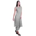 thumbnail image 3 of Moomaya Ensemble Kurta et Pantalon Sans Manches pour Femmes à Col Peter Pan Imprimé, Ensemble Ethnique 2 Pcs, 3 of 6