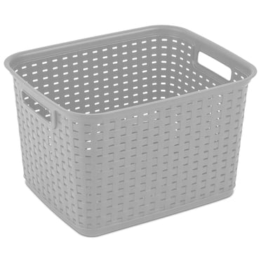 Grand panier tressé de Sterilite en gris