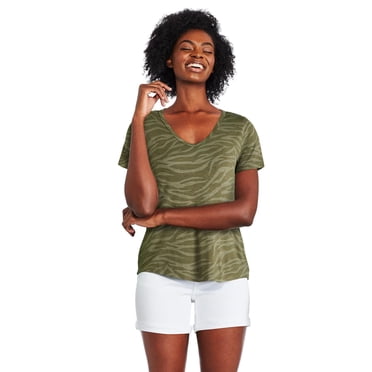 T-shirt à encolure en V dégagée George pour femmes