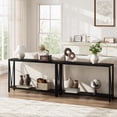 thumbnail image 1 of BeesClover Table d'Appoint Table d'Entrée Console à 2 Niveaux avec Rangement Table Étroite pour Sofa avec Design en V Console Industrielle de 43 Pouces pour Couloir Entrée Salon Vestibule Corridor Bureau, 1 of 8