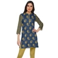 thumbnail image 1 of Moomaya Kurtis Courtes à Col Montant en Poly-Crêpe pour Femmes, Haut de Robe Imprimé, 1 of 5