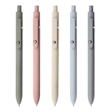 hoksml Morandi Set Press Neutral Pens, 5 Count, Assorted Ink Colors, 5 Pack