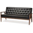 thumbnail image 1 of Allora Faux Leather Tufted Sofa in Black, 1 of 6
