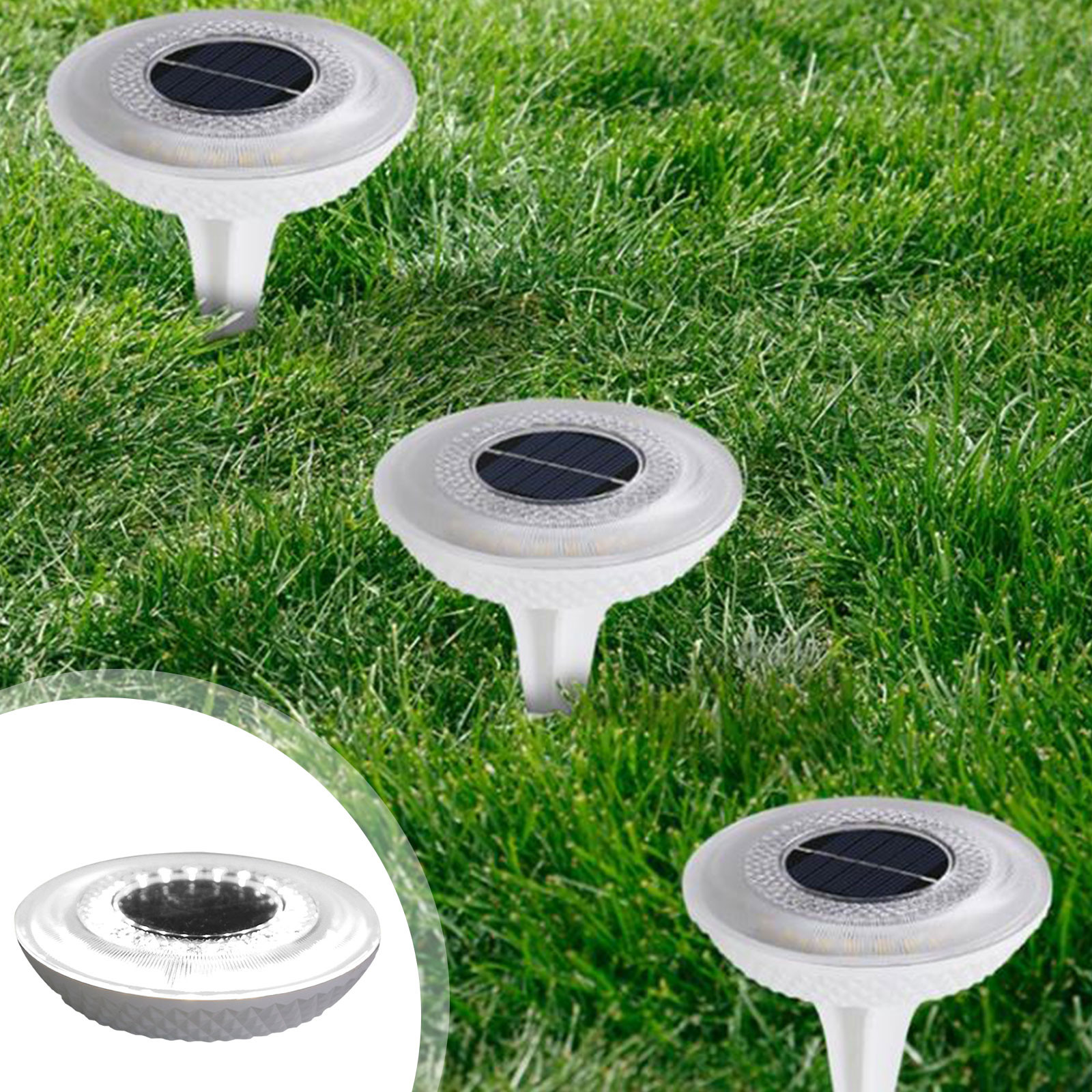 Aidoshy Solar Ground Lights Outdoor With Led Lamp Beads Disk Lights Garden Lights Solar Powered In-Ground Outdoor Landscapes Lighting,Solar Street Lights Outdoor