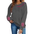 thumbnail image 2 of Chandail Simple pour Femmes Happly Easter Chandails pour Femmes Oeufs de Pâques Graphique Coupe Ample Col Rond Chandails de Sport Festival Chandails à Enfiler Hauts - Hontri, 2 of 4