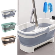 JASKFLY Plastic Foldable Mop Bucket 4.2 Gallon Foldable Mop Bucket with Handle