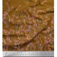 thumbnail image 2 of Soimoi Polyester Crepe Fabric Leaves & Berries Panel Printed Fabric 1 Yard 52 Inch Wide, 2 of 5