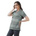 thumbnail image 3 of Moomaya Chemise Tunique Style Enveloppant pour Femmes en Coton Décontracté Col Classique Boutonné, 3 of 6