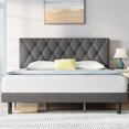 thumbnail image 1 of Full Bed Frame, Full Size Platform Bed With Fabric Upholstered Headboard, Dark Gray, 1 of 6