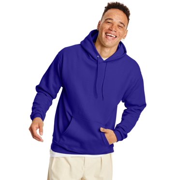 Hanes Mens EcoSmart Fleece Hoodie, XL, Purple