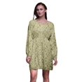 thumbnail image 1 of Bimba Robe Midi à Manches Longues pour Femmes, Coupe Décontractée, Imprimée Beige Bleu Baies et Oiseau Flowerpecker - Xxx-Grand, 1 of 1