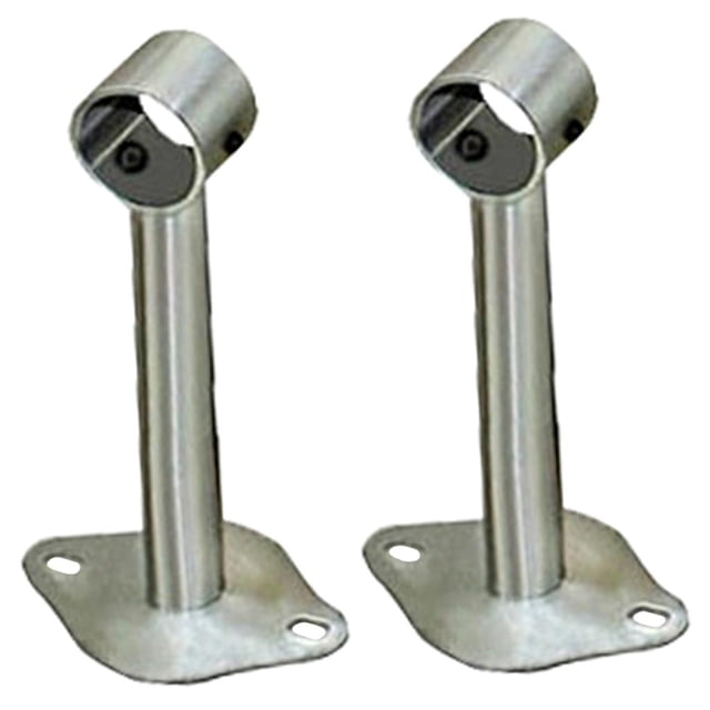 GROWTH TANK 2x Stainless Steel Wardrobe Pipe Lever Bracket Closet Rod Holder 150mm
