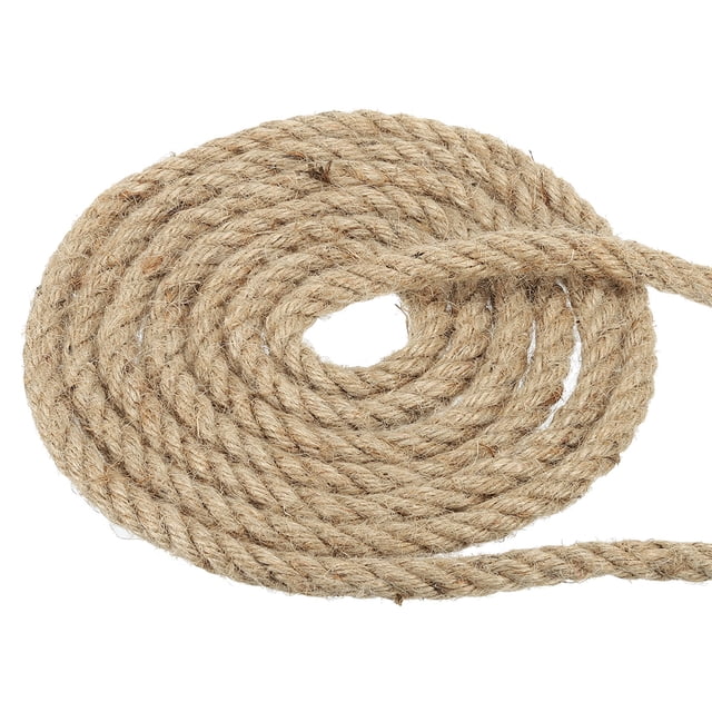 Unique Bargains 1/2 Inch 29.5 Feet Jute Rope Natural Manila Rope 4 Strand Twisted Thick Heavy Twine Rope