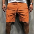 thumbnail image 2 of Yuzhih Men's Summer Shorts Casual Solid Color Drawstring Frayed Raw Hem Shorts Outdoors Workout Athletic Shorts, 2 of 6