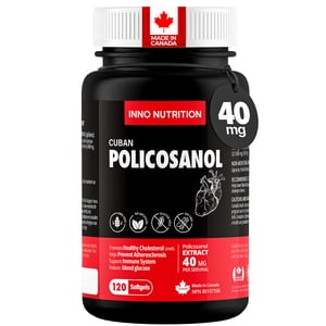 Inno Nutrition Policosanol 40mg - 120 Softgels | Sugar Cane Extract with Lipoic Acid, Plant Sterols & Artichoke | Cholesterol & Heart Support | Made in Canada
