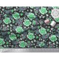 thumbnail image 3 of Soimoi Green Moss Georgette Fabric Leaves & Floral Print Sewing Fabric BTY 42 Inch Wide, 3 of 3