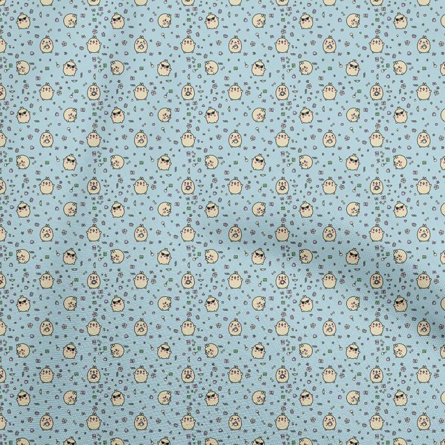 oneOone Cotton Poplin Twill Light Blue Fabric Random Sewing Material Print Fabric By The Yard 56 Inch Wide