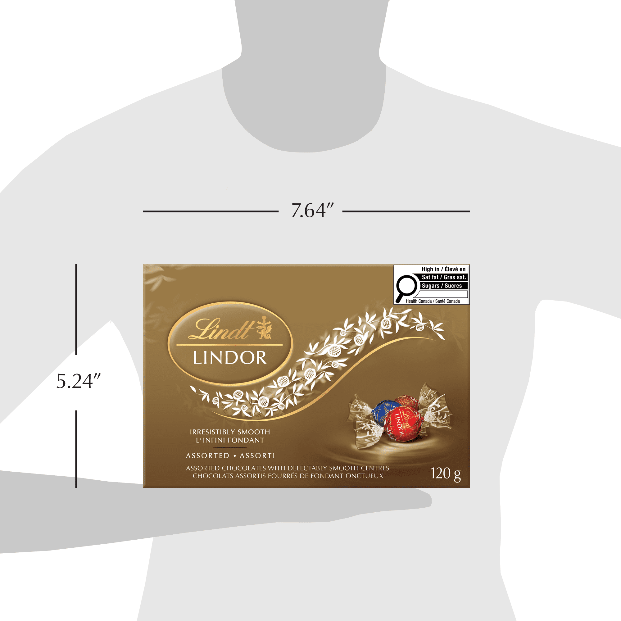 Lindt LINDOR Assorted Milk and Dark Chocolate Truffles, 120g Box