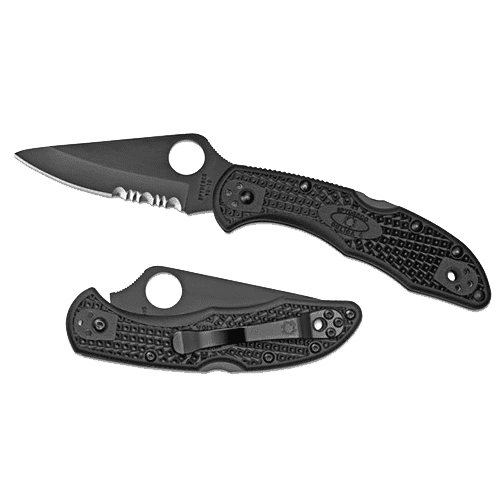 Spyderco Knives Delica 4 Lockback Black FRN VG10 Steel CombinationEdge C11PSBBK