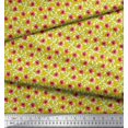 thumbnail image 3 of Soimoi Poly Georgette Fabric Leaves & Poppy Floral Printed Fabric 1 Yard 52 Inch Wide, 3 of 6