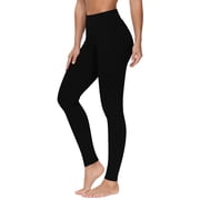 Women's Soft Full Length Leggings High Waist Ankle Length Leggings Pants Tights Ladies Solid Color Yoga Exercise Leggings Casual Tights Pants Lightweight Outdoor Pants Black XXL