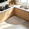thumbnail image 3 of Semicircular Linen Textured Floor Mat, Fan Shaped Non Slip Rug, Water Absorbent Corner Doormat for Entryway Kitchen Indoor Home Decor, 3 of 7