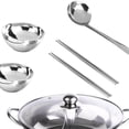 thumbnail image 4 of maytalsory Hot Pot Pan Kitchenware Professional Hot Pot Cooker with Glass Lid for Party 28cm, 4 of 9